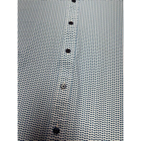 J Hilburn Geometric Blue/White Men's Size 3XL Casual Long Sleeve Button Down - Picture 7 of 16